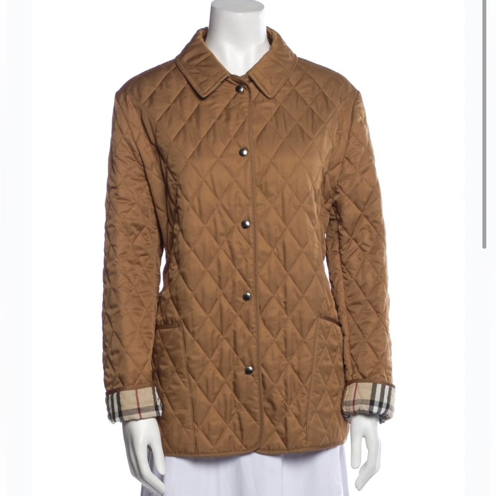 BURBERRY quilted barn coat diamond field jacket size XS tan